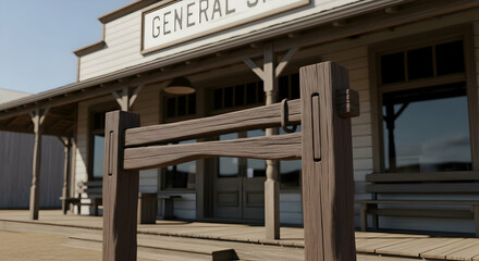 General store entrance in western town