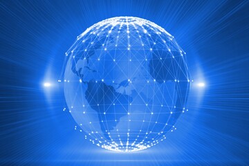 Digitally generated futuristic glowing globe