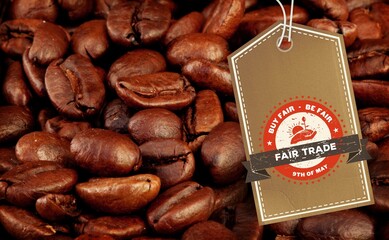 Quality tag against coffee beans