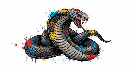 Obraz premium Cobra with Ink Venom Vortex