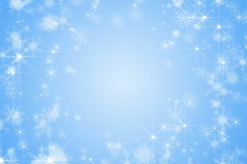 White snowflake design on blue