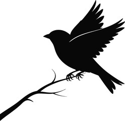 Vector black silhouette of a animals on a white background
