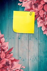 Fototapeta premium Autumn leaves with yellow note