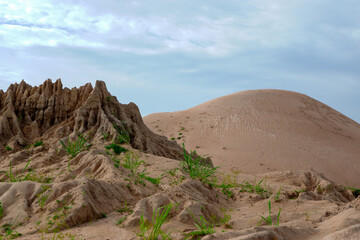 sand dunes in the desert. Mountain in the desert