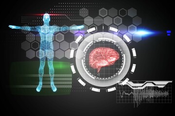 Medical interface in blue and black