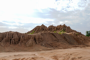 sand dunes in the desert. Mountain in the desert