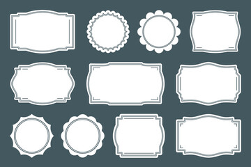 Elegant Label Frames Set - Vintage Round & Rectangular Templates