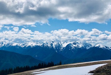 Snowy Olympic Mountain Range