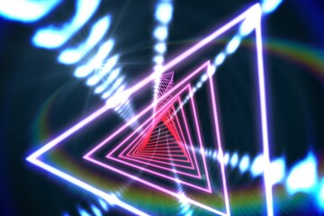 Triangle design with glowing light