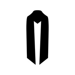 Fabric graduation stole silhouette vector flat illustration design.