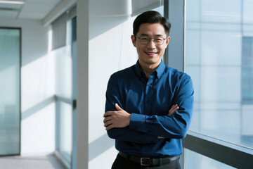 Fototapeta premium Confident Business Professional in Modern Office
