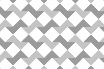 Repeating geometric pattern is appearing in flat design with white diamonds on grey zigzag bands