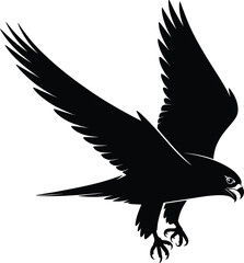Vector black silhouette of a animals on a white background