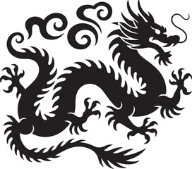 dragon, tattoo, vector, illustration, animal, lion, symbol, silhouette, heraldic, art, design, china, black, monster, bird, fantasy, decoration, mythology, griffin, asia, heraldry, medieval, emblem, t