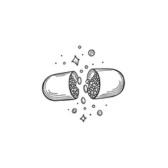 capsule illustration vector style coloring page