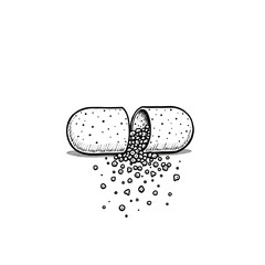 capsule illustration vector style coloring page 