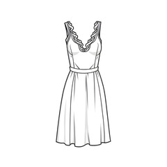 Mini dress coloring page line art