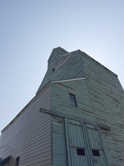 grain elevator and blue sky