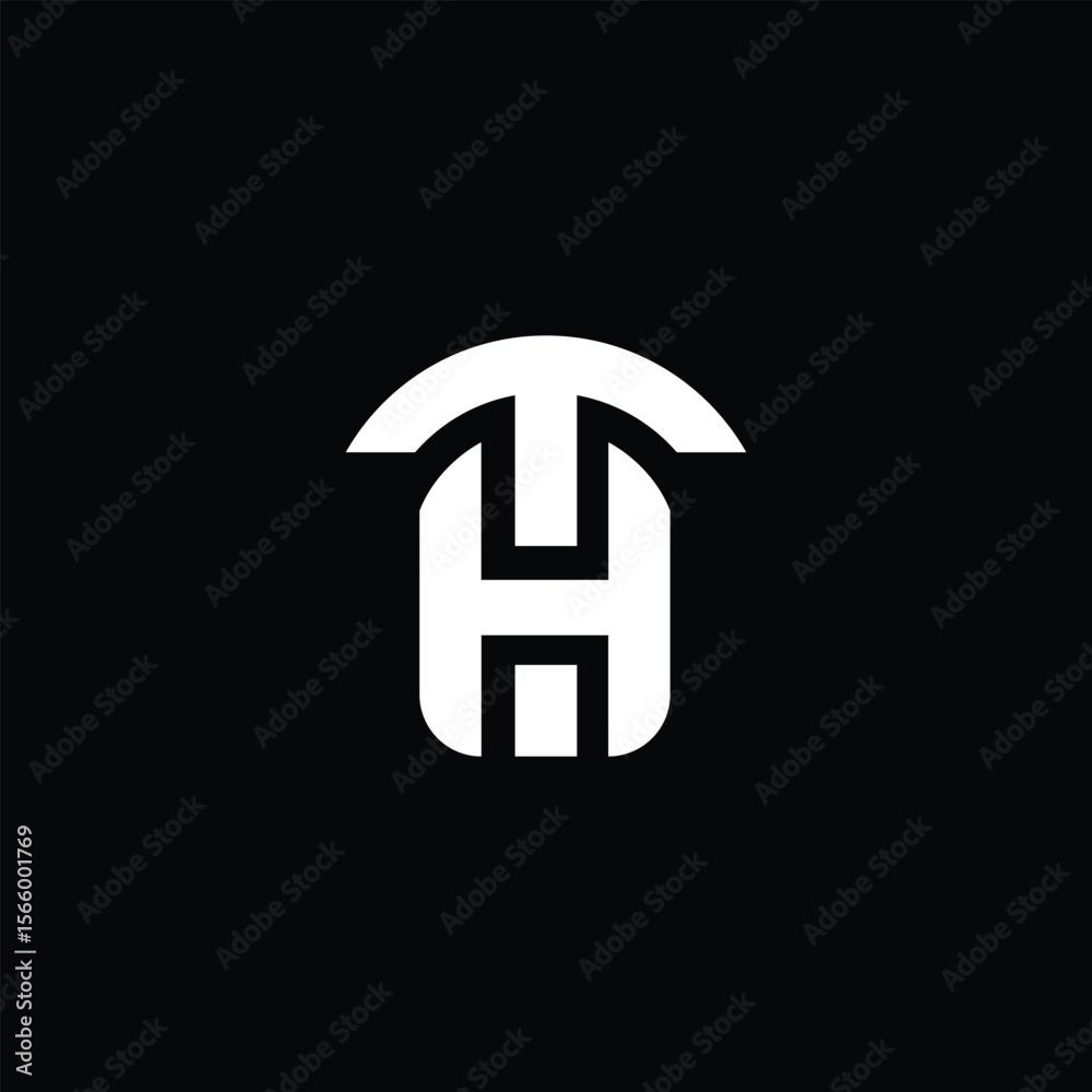 Fototapete creative minimal letter th, ht logo monogram icon design vector template. ht, th monogram logo desig