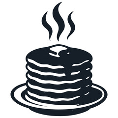 Steaming Pancake Stack with Syrup Drizzle Breakfast Food Illustration Vector File
