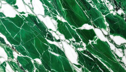 Polished Green Marble Surface with Dramatic White Veining Showing Natural Texture and Patterns