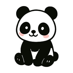 Sweet Sitting Panda Cartoon Vector