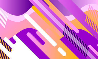 purple yellow orange round geometric shapes texture pattern funny style abstract background