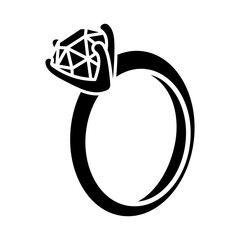 Elegant Diamond Ring Design: A Symbol of Love and Commitment icon vector solid style