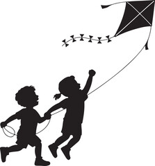 Colorful Kite Flying in the Sky Silhouette

Child Flying Kite Vector Design

Kite with Tail Fluttering Silhouette Art

Kite Festival Scene Vector Illustration

Simple Kite Outline with Clouds Silhouet
