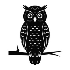 Obraz premium Mystical owl on branch vector art, 