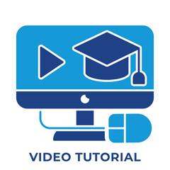 Single Icon Video Tutorial, Education Icon in BLue Style