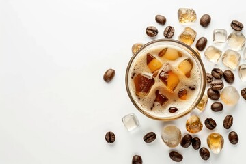 High Resolution Picture of Cold Coffee with White White Background