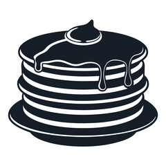 Steaming Pancake Stack with Syrup Drizzle Breakfast Food Illustration Vector File