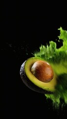 Vibrant Avocado Splash A Stunning Close-Up Food Photography