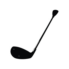 Silhouette of a golf club set against a plain white background