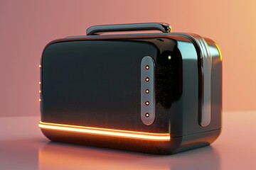 sharp picture of High-tech modern toaster appliance in use