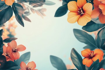 ultra quality picture of Beautiful blooming floral and leaves background