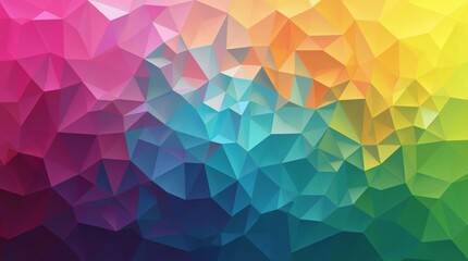 Abstract Polygons in a Rainbow Gradient - Modern Geometric Background.