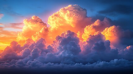 Dramatic sunset cloudscape illustration