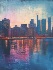 ultra quality image of city skyline and light line on the river