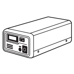 Obraz premium Vector illustration of a portable power station or battery generator device