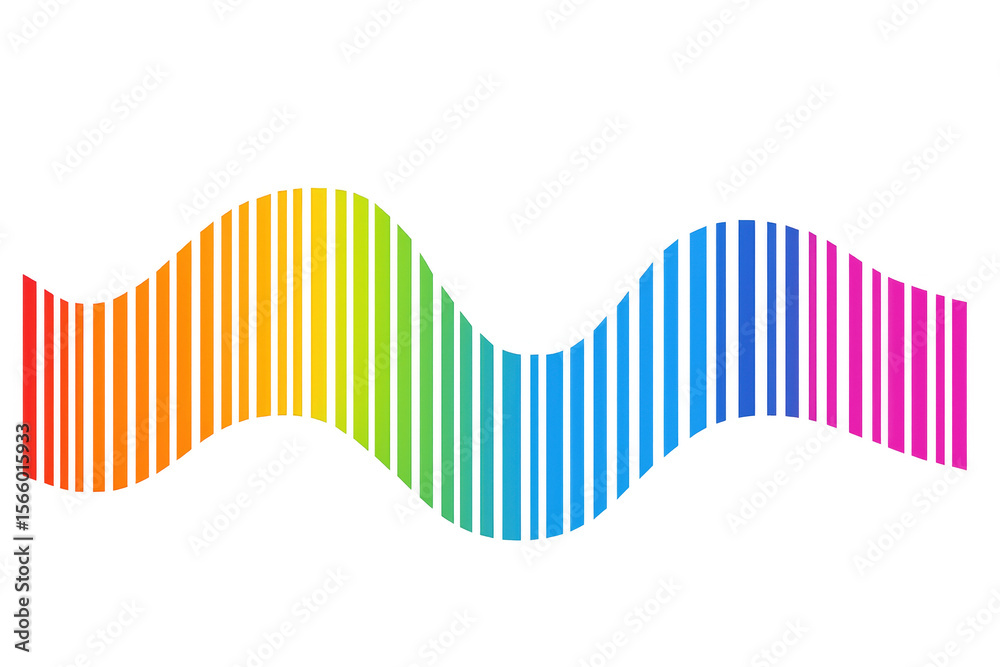 Poster colorful wavy gradient blending vivid hues, creating dynamic visual movement across design compositi