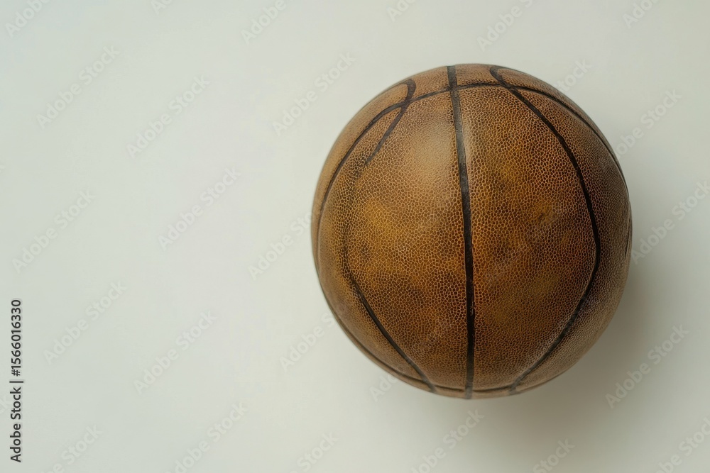 Fototapete high definition view of top view of new basketball with copy space