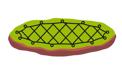 animal snare trap laid flat on a patch of green grass primitive or traditional method of trapping animals in the wild