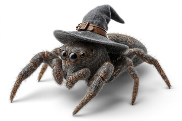 Adorable spider wearing a witch's hat.