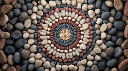 Circular stone mosaic background.