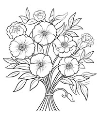 Flower bouquet coloring page