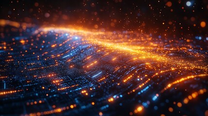 Obraz premium Abstract digital network illuminated background