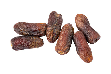 Sweet fresh amber dates isolated on transparent background