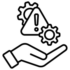 Risk Management Outline Icon